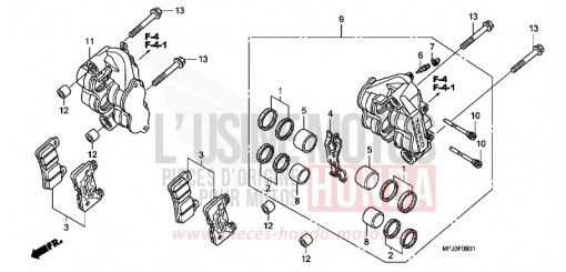 VORDERRAD-BREMSSATTEL (CBR600RR9,A,B/RA9,A,B) CBR600RAA de 2010